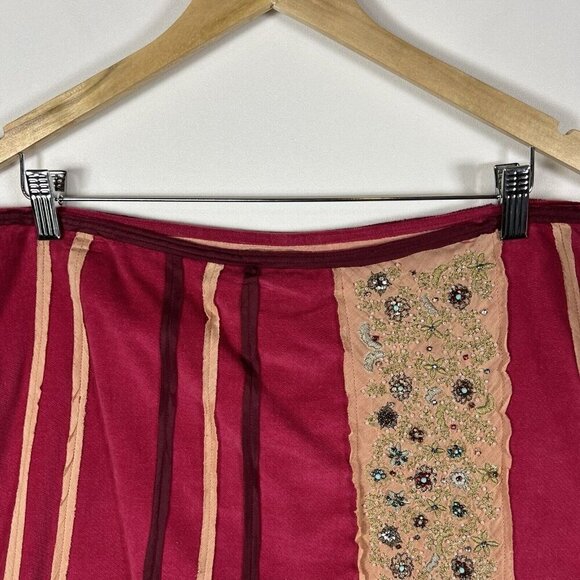 NWT Anthropologie Fei Velvet Embroidered Beaded Silk Blend Skirt Women’s Size 14 - Picture 3 of 13
